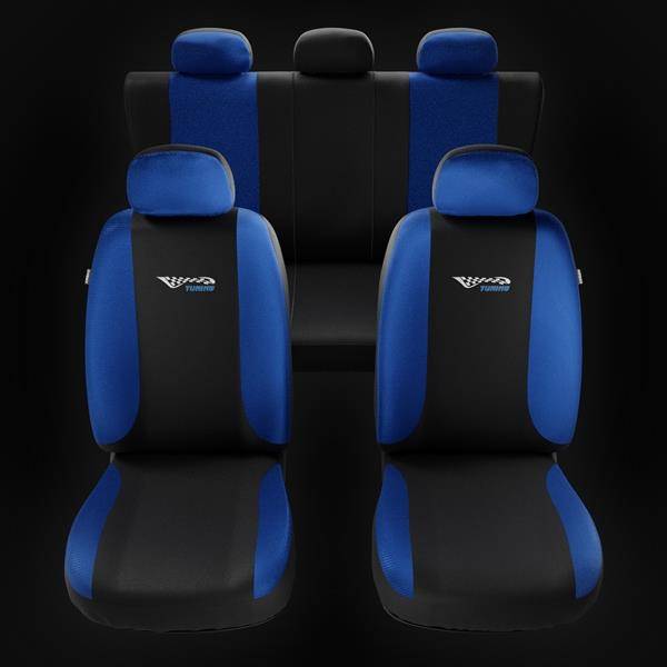 Fundas universales para asientos de coche para Citroen C3 I, II, III  (2002-2019) - Auto-Dekor - Sport Line - azul azul