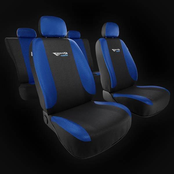 Fundas universales para asientos de coche para Fiat Punto Grande, Evo, 2012  (2005-2018) - Auto-Dekor - Sport Line - azul azul