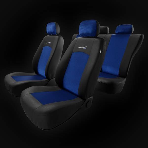 raspador Bajo ir al trabajo Fundas universales para asientos de coche para Hyundai i10 I, II, III  (2008-....) - Auto-Dekor - Sport Line - azul azul | Tienda Carmager