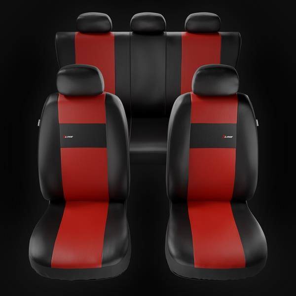 Fundas universales para asientos de coche para Kia Sportage I, II, III, IV  (1994-2019) - Auto-Dekor - Sport Line - rojo rojo