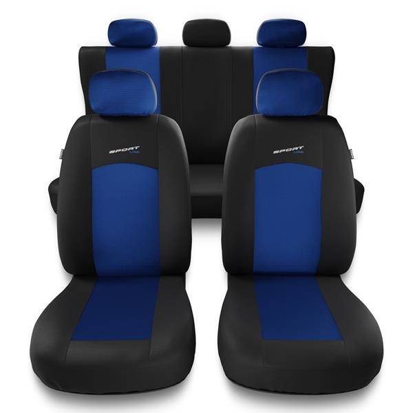 Fundas universales para asientos de coche para Mitsubishi L200 I, II, III,  IV, V, VI (1993-.) - Auto-Dekor - Sport Line - azul azul