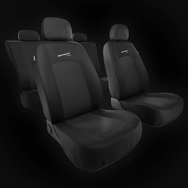 Fundas universales para asientos de coche para Mitsubishi Montero II, III, IV (1990-2019) - Auto-Dekor - Sport Line - gris oscuro gris | Tienda Carmager