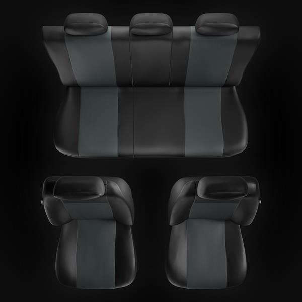 Fundas universales para asientos de coche para Seat Ibiza I, II, III, IV, V  (1984-2019) - Auto-Dekor - Sport Line - gris oscuro gris oscuro
