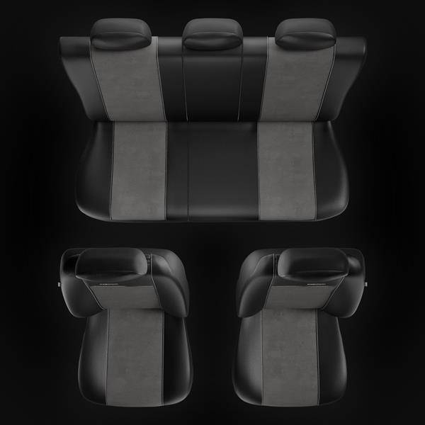 Fundas universales para asientos de coche para Suzuki Baleno I, II, III  (1995-2019) - Auto-Dekor - Premium - rozmiar A - gris negro y gris