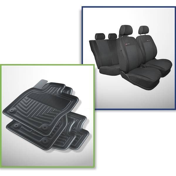 Juego de alfombrillas de goma y fundas de asientos hechas a medida para Seat  Leon III Hatchback, Sportstourer (2013-2019) - Elegance - P-3