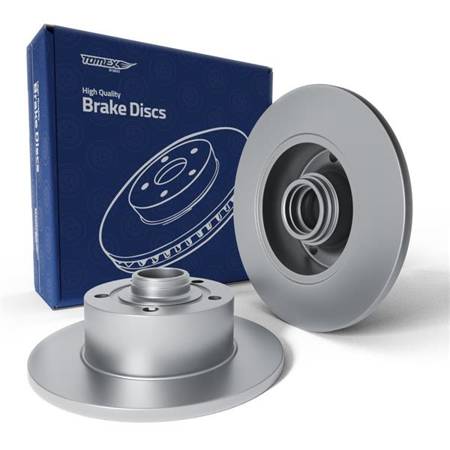 2x Discos de freno para Audi A4 B5 Avant, Berlina (1994-2001) - lleno - 245mm - Tomex - TX 70-12 (eje trasero)