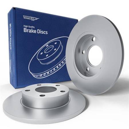 2x Discos de freno para Audi A4 B6 Avant, Cabrio, Berlina (2000-2005) - lleno - 245mm - Tomex - TX 71-71 (eje trasero)