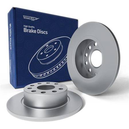 2x Discos de freno para Skoda Octavia II Familiar, Liftback (2004-2013) - lleno - 253mm - Tomex - TX 70-29 (eje trasero)