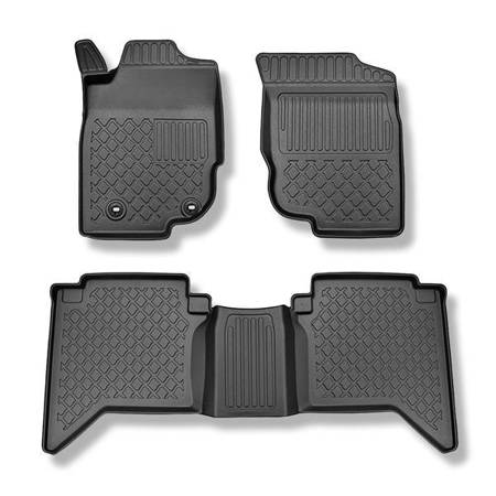 Alfombrillas de TPE para Toyota Hilux VII Pick-Up (2006-08.2016) - alfombras para coche - Aristar - Guardliner - cabina doble