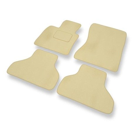 Alfombrillas de velour para BMW X6 I E71 (2008-2014) - alfombras para coche - beige - DGS Autodywan