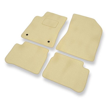 Alfombrillas de velour para Citroen C3 III (2016-....) - alfombras para coche - beige - DGS Autodywan