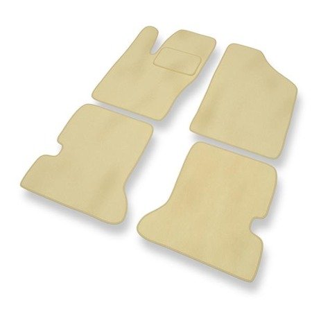 Alfombrillas de velour para Fiat Seicento (1998-2010) - alfombras para coche - beige - DGS Autodywan