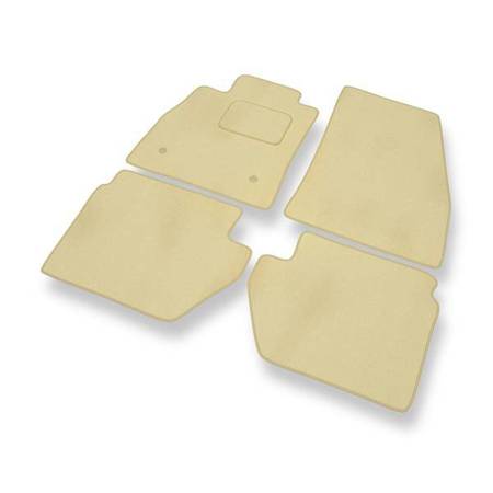 Alfombrillas de velour para Ford KA+ (2016-2021) - alfombras para coche - beige - DGS Autodywan