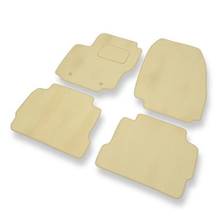 Alfombrillas de velour para Ford Mondeo IV (2007-2014) - alfombras para coche - beige - DGS Autodywan