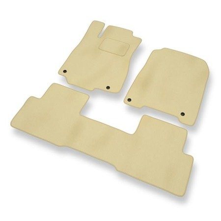 Alfombrillas de velour para Honda CR-V IV (2012-2018) - alfombras para coche - beige - DGS Autodywan