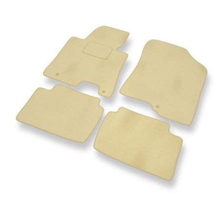 Alfombrillas de velour para Kia Ceed II (2012-2018) - alfombras para coche - beige - DGS Autodywan