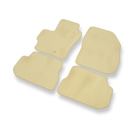 Alfombrillas de velour para Mazda 3 I (2003-2009) - alfombras para coche - beige - DGS Autodywan