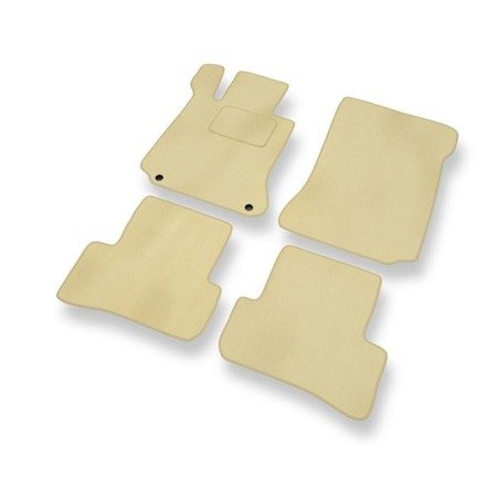 Alfombrillas de velour para Mercedes-Benz Classe C W204 (2007-2014) - alfombras para coche - beige - DGS Autodywan