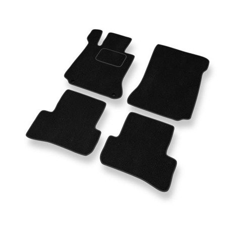 Alfombrillas de velour para Mercedes-Benz Classe C W204 (2007-2014) - alfombras para coche - negro - DGS Autodywan