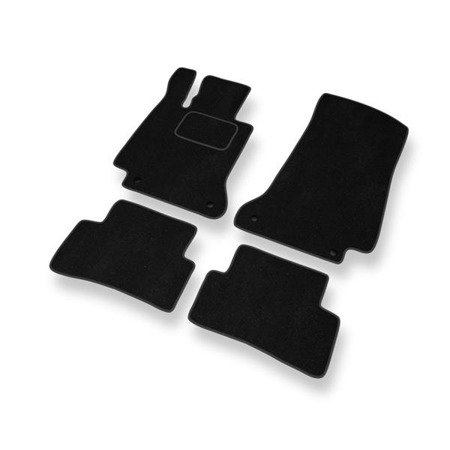 Alfombrillas de velour para Mercedes-Benz Classe C W205 (2013-2021) - alfombras para coche - negro - DGS Autodywan