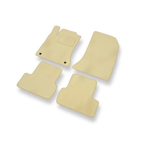 Alfombrillas de velour para Mercedes-Benz GLA (2013-2019) - alfombras para coche - beige - DGS Autodywan