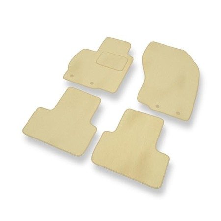 Alfombrillas de velour para Mitsubishi ASX (2010-2021) - alfombras para coche - beige - DGS Autodywan