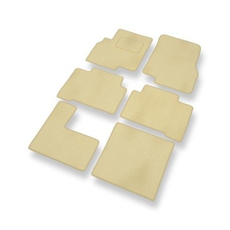 Alfombrillas de velour para Mitsubishi Grandis (2003-2011) - alfombras para coche - beige - DGS Autodywan