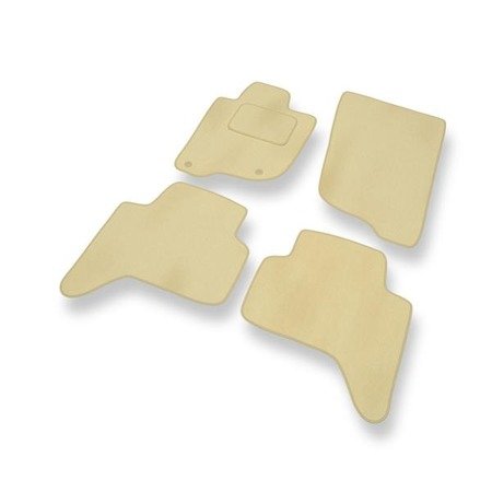 Alfombrillas de velour para Mitsubishi L200 IV (2006-2015) - alfombras para coche - beige - DGS Autodywan