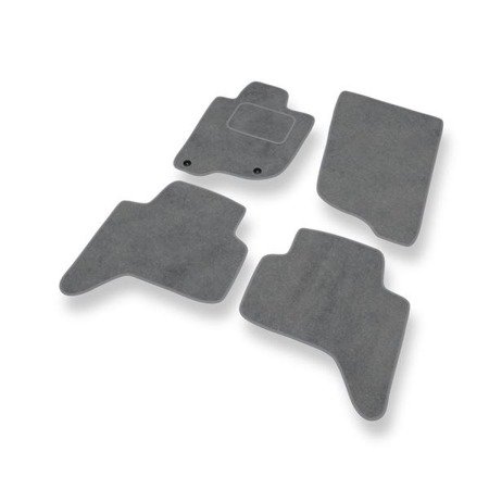 Alfombrillas de velour para Mitsubishi L200 IV (2006-2015) - alfombras para coche - gris - DGS Autodywan