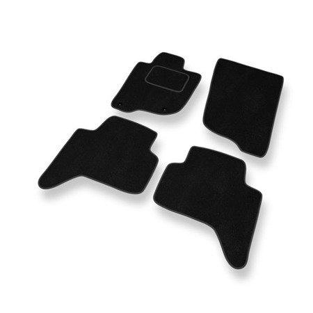 Alfombrillas de velour para Mitsubishi L200 IV (2006-2015) - alfombras para coche - negro - DGS Autodywan