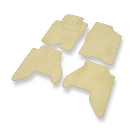 Alfombrillas de velour para Nissan Pathfinder R51 (2005-2014) - alfombras para coche - beige - DGS Autodywan