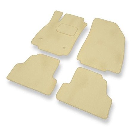 Alfombrillas de velour para Opel Mokka (2012-2019) - alfombras para coche - beige - DGS Autodywan