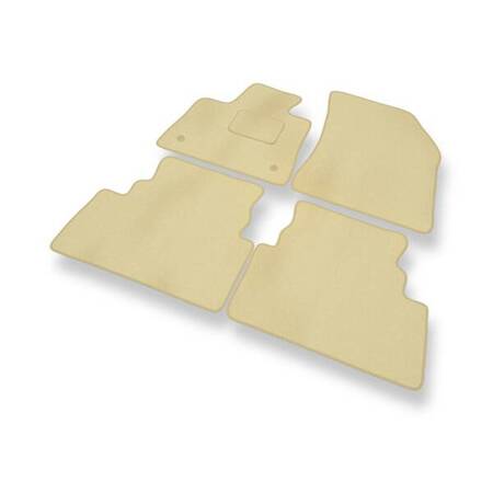 Alfombrillas de velour para Peugeot 3008 II (2016-....) - alfombras para coche - beige - DGS Autodywan