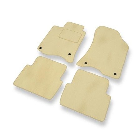 Alfombrillas de velour para Renault Laguna II (2000-2007) - alfombras para coche - beige - DGS Autodywan