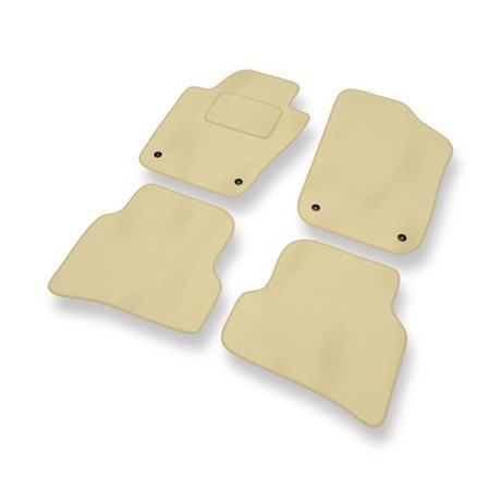 Alfombrillas de velour para Seat Ibiza IV (2008-2017) - alfombras para coche - beige - DGS Autodywan