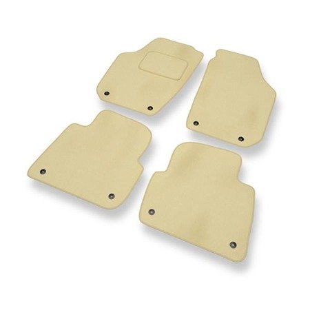 Alfombrillas de velour para Skoda Roomster I (2006-2015) - alfombras para coche - beige - DGS Autodywan