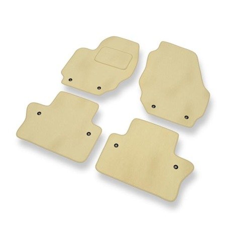 Alfombrillas de velour para Volvo S60 II (2010-2018) - alfombras para coche - beige - DGS Autodywan