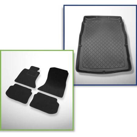 Conjunto: alfombrillas de fieltro + alfombrilla para maletero para BMW 5 F10 (03.2010-2013) 4 porte - Guardliner