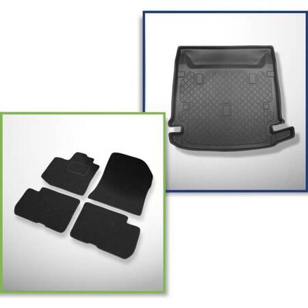 Conjunto: alfombrillas de fieltro + alfombrilla para maletero para Dacia Lodgy (07.2012-10.2022) 5 porte - Guardliner - 7 plazas