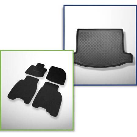 Conjunto: alfombrillas de fieltro + alfombrilla para maletero para Honda Civic VIII (2006-2011) 5 porte - Guardliner