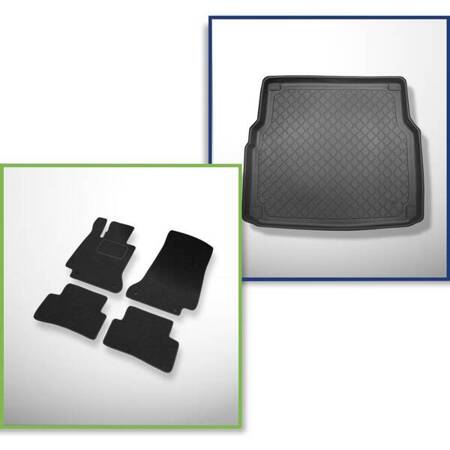 Conjunto: alfombrillas de fieltro + alfombrilla para maletero para Mercedes-Benz Classe C W205 (10.2014-02.2021) 5 porte - Guardliner