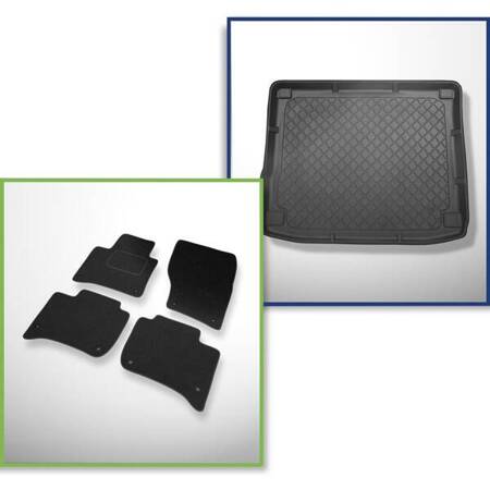 Conjunto: alfombrillas de fieltro + alfombrilla para maletero para Volkswagen Touareg II (02.2010-03.2018) 5 porte - Guardliner