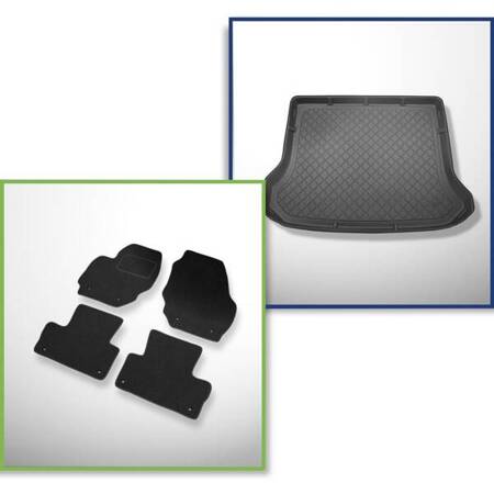 Conjunto: alfombrillas de fieltro + alfombrilla para maletero para Volvo XC60 I (10.2008-06.2017) 5 porte - Guardliner