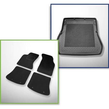 Conjunto: alfombrillas de velour + alfombrilla para maletero para Audi A4 I B5 (1995-10.2001) 5 porte - Standard - también versión Allroad Quattro