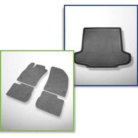 Conjunto: alfombrillas de velour + alfombrilla para maletero para Fiat Tipo II 356 (01.2016-....) 4 porte - Guardliner