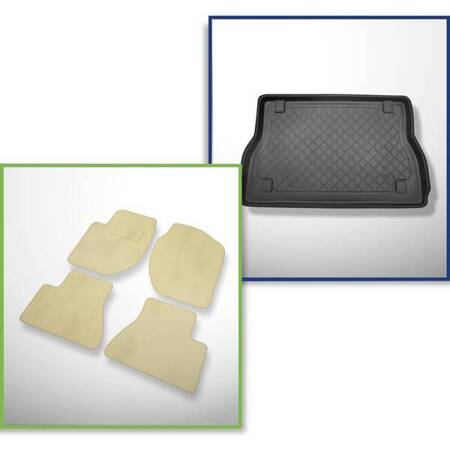 Conjunto: alfombrillas de velour + alfombrilla para maletero para Land Rover Freelander I (1998-2006) 3 porte - Guardliner