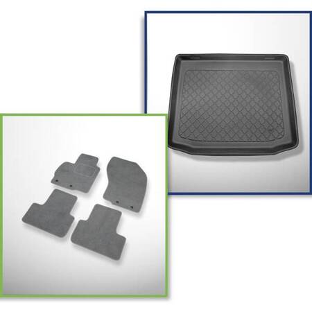 Conjunto: alfombrillas de velour + alfombrilla para maletero para Mitsubishi ASX (05.2010-2021) 5 porte - Guardliner