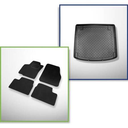 Conjunto: alfombrillas de velour + alfombrilla para maletero para Opel Astra H (2004-08.2010) 5 porte - Guardliner