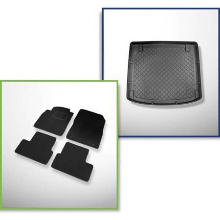 Conjunto: alfombrillas de velour + alfombrilla para maletero para Opel Astra J (08.2010-12.2014) 5 porte - Guardliner