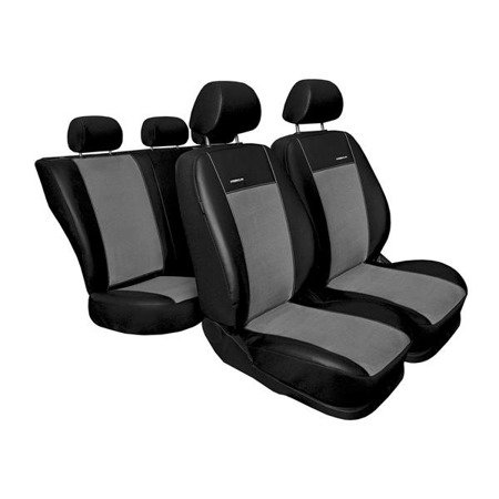 Fundas de asientos hechas a medida para Skoda Fabia III Hatchback, Familiar (2012-2021) segunda fila - respaldos separados - Auto-Dekor - Premium - gris